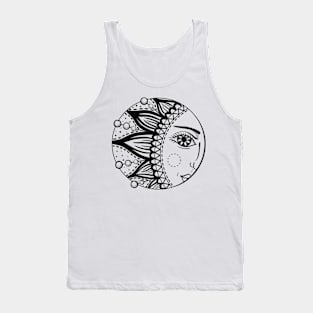 Sun. Black and white vector graphics Tank Top